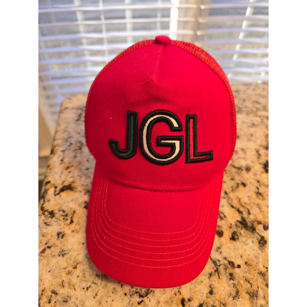 JGL Red Trucker Hat‎ Mexico Flag Underbrim Snapback Mesh Cap Meshback